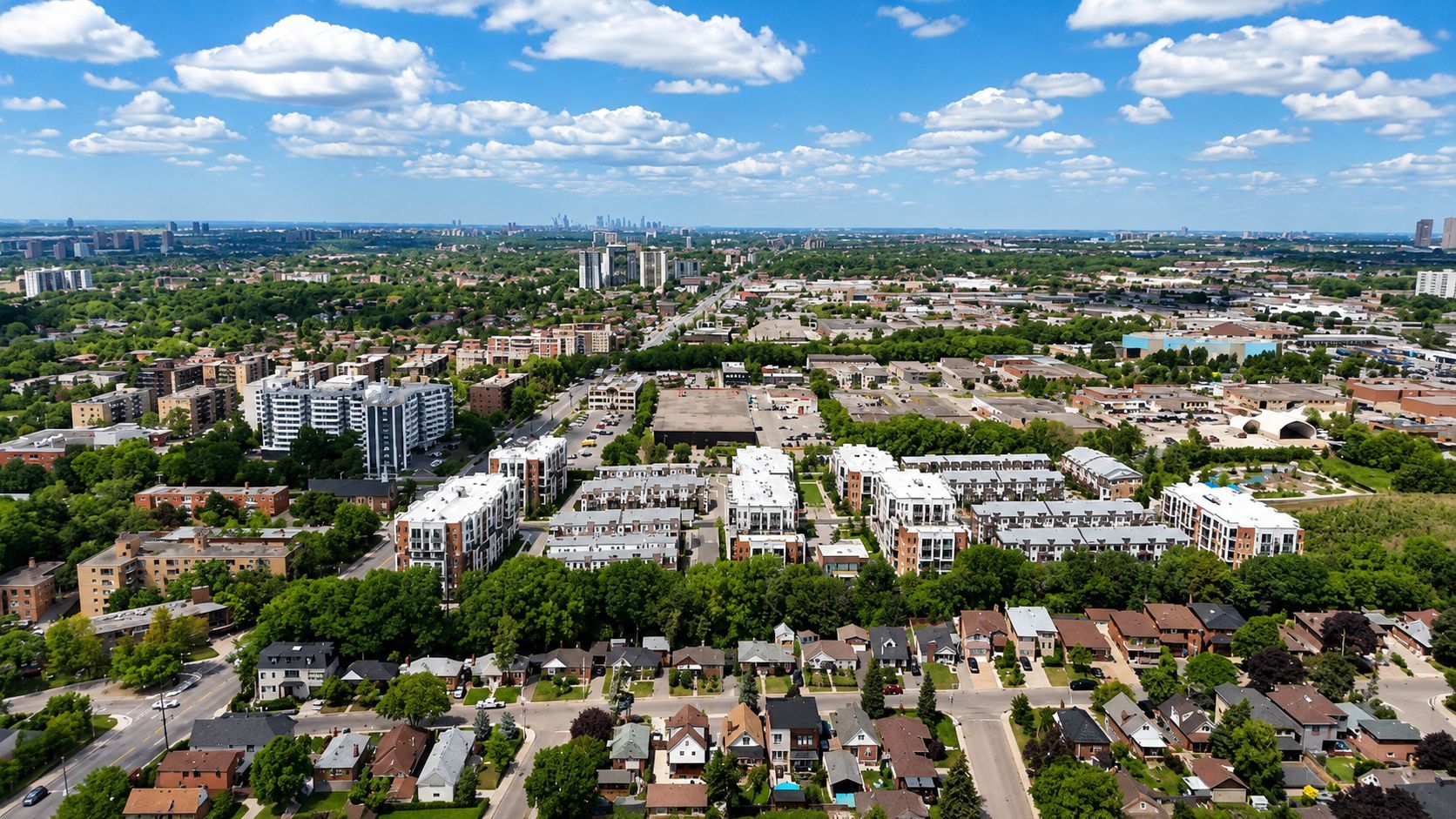 Aerial view of the Daniels Keelesdale neighbourhood